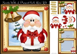 Santa With A Present 8x8 Mini Kit