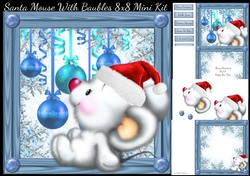 Santa Mouse With Bauble 8x8 Mini Kit
