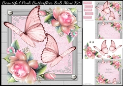 Beautiful Pink Butterflies 8x8 Mini Kit