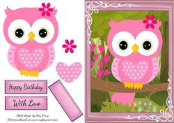 Adorable Pink Owl 