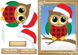 Festive Owl With Tartan Belly