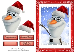Snowman With Santa Hat