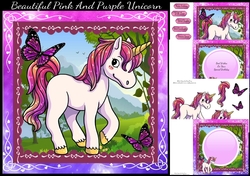 Beautiful Pink And Purple Unicorn 8x8 Mini Kit