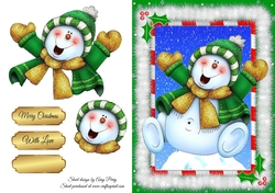 Beautiful Green Glitter Snowman