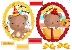 Gorgeous Birthday Bear Toppers