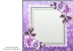 Beautiful Lilac Snowflake Frame With Corner Roses 8x8
