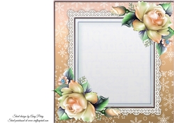 Beautiful Gold Snowflake Frame With Gold Roses 8x8 insert