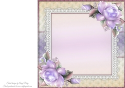 Beautiful Cream And Purple Blank Insert 8x8