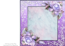 Beautiful Lilac Snowflake Frame With Roses 8x8 Insert