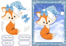 Gorgeous Fox With Blue And White Snowflake Hat