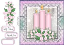 Beautiful Pink Candles 8x8