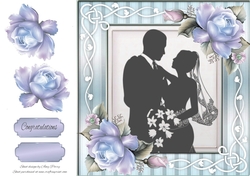 Mr & Mrs Blue Silhouette 8x8