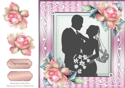 Mr & Mrs Pink Silhouette 8x8