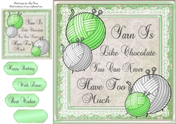 Humorous Knitting Green 8x8