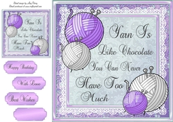 Humorous Knitting Purple 8x8