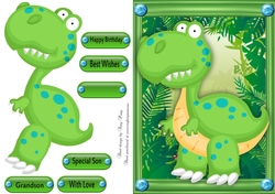 Funny Green Dinosaur