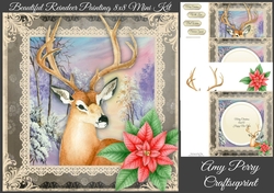 Beautiful Reindeer Painting 8x8 Mini Kit