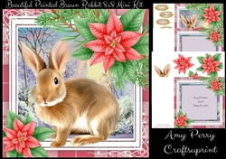 Beautiful Painted Brown Rabbit 8x8 Mini kit
