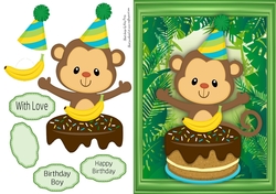 Monkey With Birthday Cake