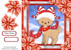 Adorable Reindeer With Scarf 8x8