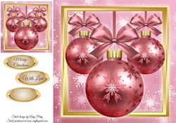 Beautiful Pink Baubles 8x8