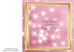 Beautiful Pink Snowflake Insert With Verse 8x8
