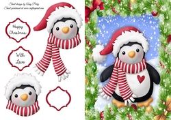 Gorgeous Penguin With Red & White Hat