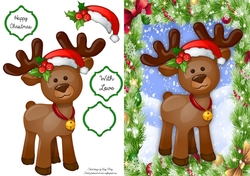 Gorgeous Reindeer With Santa Hat