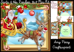 Santa & His Reindeer 8x8 Mini Kit