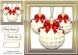 Beautiful Gold & White Baubles 8x8