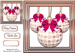 Beautiful Pink & Copper Baubles 8x8