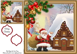 Santa Dropping Off Presents 8x8