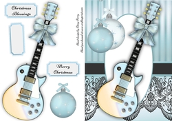 Beautiful Blue Guitar With Baubles