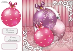 Beautiful Pink & Purple Baubles 8x8