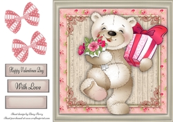 Valentines Ready Teddy Bear 8x8