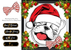 Funny Festive French Bull Dog 8x8