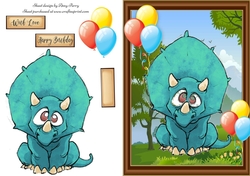 Funny Blue Dinosaur