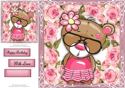 Gorgeous Bear With Glasses 8x8