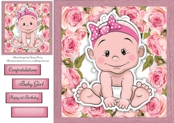 Gorgeous Baby Girl With Bow 8x8