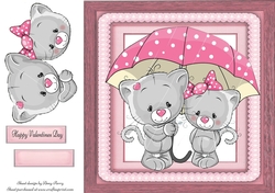 Love Cats Under A Umbrella 8x8