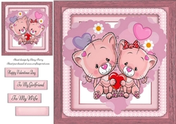 Love Cats In A Heart 8x8
