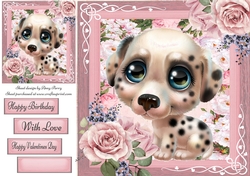 Beautiful Blue Eyed Dalmation Puppy 8x8