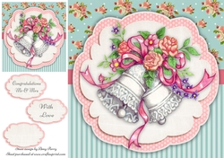 Beautiful Shabby Chic Wedding Bells 8x8 
