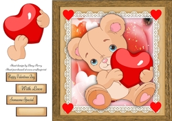 Gorgeous Bear With Love Heart 8x8