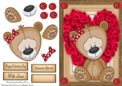 Gorgeous Valentine Bear In Rose Heart