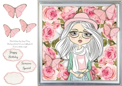 Pretty Girl With Glasses 8x8