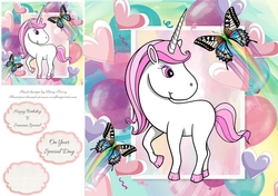 Gorgeous Pink Unicorn 8x8