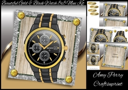 Beautiful Gold & Black Watch 8x8 Mini Kit