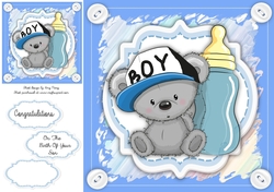 Baby Boy Bear With Bottle 8x8