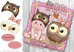 Baby & Owl 8x8